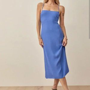 Reformation Crepe Dover Dress in Blue, Size 2